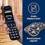 Panasonic KX-TU446EXB Telefono Cellulare Facile, Compatibile con Apparecchi Acustici, Ottimale per Anziani, Pulsanti Retroilluminati, 600 Ore di Autonomia, Ampio Display, Chiamata di Emergenza, Nero