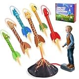 Joellfuner Lanciarazzi Giocattolo, Giocattoli Dinosauro Razzo, Gioco di Razzi con Pompa Lancio e 6 in Schiuma, Giochi da Giardino Esterno per Bambini, Regali per Ragazzi e Ragazze di 3-12 Anni