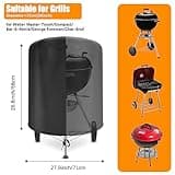 Raweao Copertura BBQ per Weber 57cm, Telo 47cm, Oxford 500D Impermeabile Antivento Custodia(Φ71x68cm)