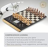 Computer per scacchi MILLENNIUM ChessGenius Pro Wood Edition - Elegante look in legno con pezzi in vero legno, facile da usare, ideale per i giocatori per hobby con funzioni di apprendimento AI