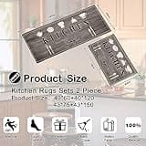 Set di 2 tappeti da cucina antifatica, tappetini da cucina per la decorazione della casa e l'ufficio, impermeabili, antiscivolo, tappetini da cucina comodi (Kitchenware-b, 43x75+43x150cm)