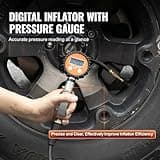 VEVOR Compressore d'Aria 12V, Gonfiatore per Pneumatici Portatile 180 L/min, Kit Gonfiatore per Pneumatici Serbatoio da 6 Litri, 10,3 Bar, Manometro Digitale, per Camion, Auto, SUV, Camper