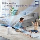 LEVOIT Smart Purificatore d'Aria per Allergie e PM2.5, Filtro HEPA, Guarda Qualità dell'Aria, Contro 99,97% dei Acari Polveri Pollini Odori Muffe, CADR 240m³/h, 50m², 22dB Modalità di Sonno&Auto