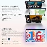 TECLAST P30T Android 16 Tablet 10.1 Pollici, 12GB RAM+128GB ROM(TF 4TB), 2GHz Octa-Core, 5G WiFi/Widevine L1/GPS/BT5/6000mAh/OTG/Tablet con Tastiera+Custodia+Penna+3.5mm Auricolari, 10 Accessori-2026