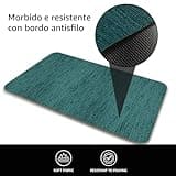 Comart - Tappeto Cucina Nancy - Antiscivolo - Lavabile in Lavatrice - Moderna Passatoia in Ciniglia - Runner per Corridoio e Cucina - Morbido e Resistente - Made in Italy - Giada - 50x130 cm