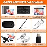 TECLAST P30T Android-15-Tablet 10.1 Pollici, 12GB RAM+128GB ROM(TF 4TB), 2GHz T606 Octa-Core, Widevine L1/GPS/BT5/6000mAh/Tablet con Tastiera+Custodia+Penna+3.5mm Auricolari, 10 Accessori-2025 Newest