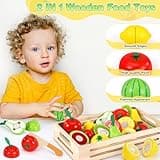 Subtail Frutta da Tagliare Giocattolo - 2 in 1 Gioco da Tavolo - Frutta E Verdura Giocattolo Giochi Bambini 2 3 Anni - Cibo Cucina Giocattolo per Bambini - Giochi Montessori Legno Regalo Bambini