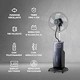 Wintem ATUM Ventilatore con Nebulizzatore e Ionizzatore - Display Touch, 3 Velocità, Telecomando, Timer 12h, Serbatoio 3L, Aroma e Repellente Zanzare