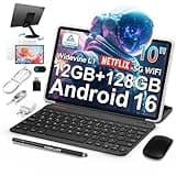TECLAST P30T Android 16 Tablet 10.1 Pollici, 12GB RAM+128GB ROM(TF 4TB), 2GHz Octa-Core, 5G WiFi/Widevine L1/GPS/BT5/6000mAh/OTG/Tablet con Tastiera+Custodia+Penna+3.5mm Auricolari, 10 Accessori-2026
