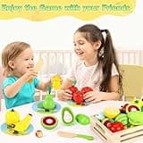 Subtail Frutta da Tagliare Giocattolo - 2 in 1 Gioco da Tavolo - Frutta E Verdura Giocattolo Giochi Bambini 2 3 Anni - Cibo Cucina Giocattolo per Bambini - Giochi Montessori Legno Regalo Bambini