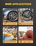 AUTDER Compressore Aria Portatile Senza Fili 180 PSI, Gonfiatore Pneumatici per Auto, Moto e Bicicletta con Manometro LCD, Luce LED, Batteria 21V Ricaricabile e Alimentazione 12V DC - Giallo