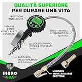 Gonfiatore digitale per pneumatici con manometro (0-1400 kPa) - Quadrante illuminato ANSI B40.7 di facile lettura, parti in ottone massiccio per qualsiasi auto, camion, moto e veicolo ricreativo.