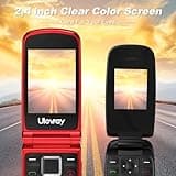 uleway GSM Telefono Cellulare per Anziani,Tasti Grandi,Volume alto,Funzione SOS, Dual HD IPS Display 2.4+1.7
