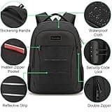 Tzowla Zaino da viaggio per laptop con porta di ricarica USB e lucchetto, antifurto e impermeabile, adatto per computer da 17,3", regalo per studenti universitari da lavoro, zaino da trekking,X3-Nero