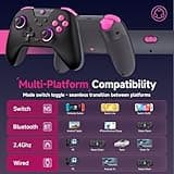 EasySMX X05 Wireless Controller PC con RGB Luce- Joystick/Trigger Hall- Batteria Ricaricabile da 750mAh- Vibrazione- Turbo per PC/Switch/Mobile- Joystick Compatible con Black Myth: Wukong- Nero