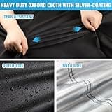 Velway Copertura Barbecue da Esterno 132x68x109cm - Impermeabile Telo Copri Barbecue Antivento Protettivo Per BBQ Grill - Anti Polvere Neve Pioggia Feci di Uccelli Sole - Nero