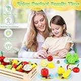 Subtail Frutta da Tagliare Giocattolo - 2 in 1 Gioco da Tavolo - Frutta E Verdura Giocattolo Giochi Bambini 2 3 Anni - Cibo Cucina Giocattolo per Bambini - Giochi Montessori Legno Regalo Bambini
