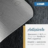 Comart - Tappeto Cucina Nancy - Antiscivolo - Lavabile in Lavatrice - Moderna Passatoia in Ciniglia - Runner per Corridoio e Cucina - Morbido e Resistente - Made in Italy - Grigio - 50x230 cm