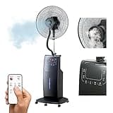 Wintem ATUM Ventilatore con Nebulizzatore e Ionizzatore - Display Touch, 3 Velocità, Telecomando, Timer 12h, Serbatoio 3L, Aroma e Repellente Zanzare