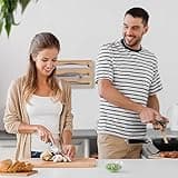 Relaxdays Taglia Pellicola da Cucina, Dispenser a Muro Porta Carta Forno e Stagnola, 23,5 x 39 x 9 cm, bambù, Naturale