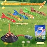 Joellfuner Lanciarazzi Giocattolo, Giocattoli Dinosauro Razzo, Gioco di Razzi con Pompa Lancio e 6 in Schiuma, Giochi da Giardino Esterno per Bambini, Regali per Ragazzi e Ragazze di 3-12 Anni