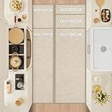 LEKEEPGO Tappeto Cucina Antiscivolo Lavabile 43x200cm, Passatoia Cucina, Tappeti Cucina Lavabile Antiscivolo, Assorbente Tappetino Cucina, Tappeto per Cucina, Corridoio, Lavanderia, Ufficio, Beige
