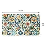Comart - Tappeto Cucina Austin - Impermeabile - Antiscivolo - Antimacchia - Lavabile in Lavatrice - Passatoia in Poliestere - per Corridoio e Cucina - Made in Italy - Piastrelle Tiles - 50x100 cm