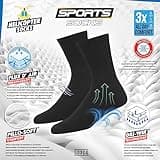 SOXCO 10 Paia Calzini Uomo Sportivi Spugna Running Trekking, Confezione da 10 (EU 43-46, Nero)