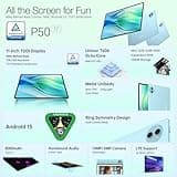 TECLAST P50 Tablet 11 Pollici 90Hz Android 15 Tablets, 16GB RAM+128GB ROM(TF 4TB), Doppio SIM 4G LTE+5GWiFi, 8000mAh, T606 Octa-Core 2GHz CPU, 13MP/GPS/Widevine L1/BT5/OTG/Type-C/3.5MM Jack/Metal-2025