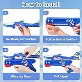 FAMKEEP Giocattoli Lanciatore Aereo,Aereo Giocattolo Aliante Aeroplano Schiuma per Bambini, Giochi Giardino Esterno All'aperto Interattivi Gioco Bimbi 3 4 5 6 7 8 9 10 Anni