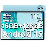 TECLAST P50 Tablet 11 Pollici 90Hz Android 15 Tablets, 16GB RAM+128GB ROM(TF 4TB), Doppio SIM 4G LTE+5GWiFi, 8000mAh, T606 Octa-Core 2GHz CPU, 13MP/GPS/Widevine L1/BT5/OTG/Type-C/3.5MM Jack/Metal-2025