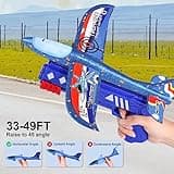 FAMKEEP Giocattoli Lanciatore Aereo,Aereo Giocattolo Aliante Aeroplano Schiuma per Bambini, Giochi Giardino Esterno All'aperto Interattivi Gioco Bimbi 3 4 5 6 7 8 9 10 Anni