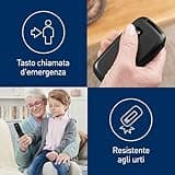 Panasonic KX-TU446EXB Telefono Cellulare Facile, Compatibile con Apparecchi Acustici, Ottimale per Anziani, Pulsanti Retroilluminati, 600 Ore di Autonomia, Ampio Display, Chiamata di Emergenza, Nero