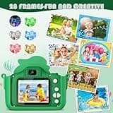 Macchina Fotografica Bambini Dinosauro, 2" 1080P Fotocamera Bambini, HD Selfie Fotocamera Per Bambini 32G, Regalo per bambino e bambina 3 4 5 6 7 8 9 10 11 12 Anni, Regali Giocattolo (Verde)