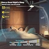 Ohniyou 132 cm Ventilatore da Soffitto con Luce, Telecomando e Controllo APP, Ventilatori da Soffitto per Esterni, Motore DC Silenzioso, Luce Regolabile, Reversibile per Camera da Letto, Soggiorno