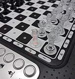 Lexibook, Chessman FX, Gioco di scacchi elettronico con tastiera tattile ed effetti luminosi e sonori 32 pezzi 64 livelli di difficoltà, Nero/Argento, CG1335