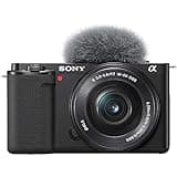 Sony Alpha ZV-E10 - Kit Vlog Camera ad Ottiche Intercambiabili + Obiettivo 16-50mm, APS-C, Schermo ad Angolazione Variabile per Vlog, Video 4K, Real-time Eye Autofocus, Nero