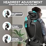 LEVIPE Sedia da ufficio, ergonomica con supporto lombare, braccioli, poggiatesta regolabili, sedia per computer girevole con schienale alto, comoda per ufficio a casa