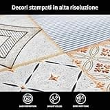 Comart - Tappeto Cucina Austin - Impermeabile - Antiscivolo - Antimacchia - Lavabile in Lavatrice - Passatoia in Poliestere - per Corridoio e Cucina - Made in Italy - Cementine Grigie - 50x170 cm