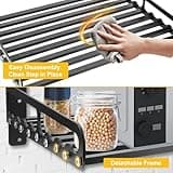 Ladieshow Mensola da Muro Forno Microonde, Mensola per Microonde Salvaspazio, Supporto Microonde da Parete, Mensola da Parete per Forno a Microonde, Scaffale da Cucina per Microonde con Ripiani（nero）