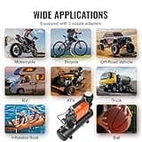 VEVOR Compressore d'Aria 12V, Gonfiatore per Pneumatici Portatile 180 L/min, Kit Gonfiatore per Pneumatici Serbatoio da 6 Litri, 10,3 Bar, Manometro Digitale, per Camion, Auto, SUV, Camper