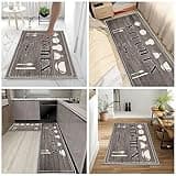 Set di 2 tappeti da cucina antifatica, tappetini da cucina per la decorazione della casa e l'ufficio, impermeabili, antiscivolo, tappetini da cucina comodi (Kitchenware-b, 43x75+43x150cm)