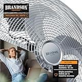 Brandson - Macchina del Vento - L'Originale Super Ventilatore - Largo 53,5cm - 3-Livelli di Potenza - 120W di Potenza Max assorbita - Design Retro - Cromo