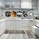Set di 2 tappeti da cucina antifatica, tappetini da cucina per la decorazione della casa e l'ufficio, impermeabili, antiscivolo, tappetini da cucina comodi (Kitchenware-b, 43x75+43x150cm)