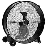 COSTWAY Ventilatore da Terra Industriale a 3 Velocità con Pale in Alluminio, Ventilatore a Piantana Potente ad Alta Velocità su Ruote in Gomma, 65 x 37 x 67 cm (Nero)